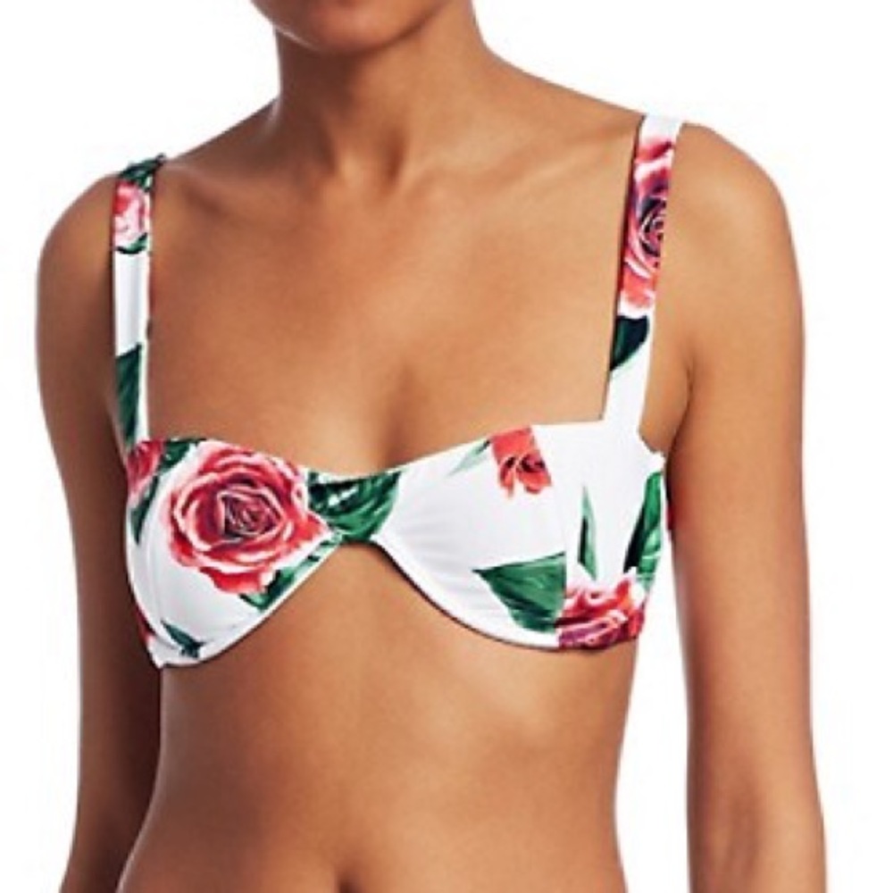 NWT We Wore What flower sorrento bikini top
